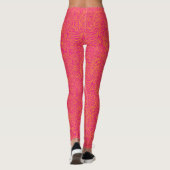 Rosa gelbes Paisley-Muster Leggings (Rückseite)