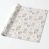 Rosa Gelbes Popcorn Geburtstag Geschenkpapier (Ungerollt)