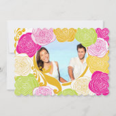 Rosa Gelbgelbes Foto BlumenmodernTypografie Einladung (Rückseite)