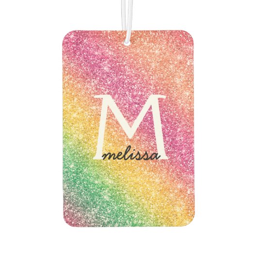 Rosa Gelbgrüner Regenbogen Autolufterfrischer (Rückseite)