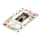 Rosa Gelbmohn Save the Date Blumenmohn Foto Magnet (Linke Seite)