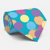 Rosa Gelborange Blau Lila Polka-Punkte Krawatte (Gerollt)