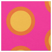 Rosa Gelborange Polka Dot Combed Baumwollstoff Stoff (Nahaufnahme)