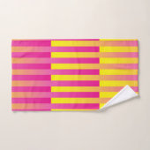 Rosa Gelborange Streifen Badhandtuch Set (Handtuch)