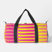 Rosa Gelborange Streifen Duffle Bag (Vorderseite)
