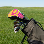 Rosa Gelborange Streifen Golf Headcover (In SItu)