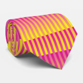 Rosa Gelborange Streifen Krawatte (Gerollt)