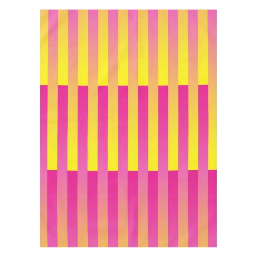 Rosa Gelborange Streifen Tischdecke (Vorderseite)