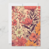 Rosa Gelborange Wildblumen Hochzeit Einladung (Rückseite)