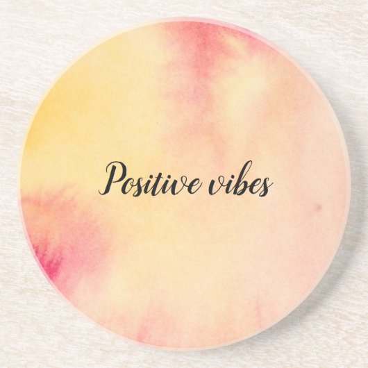 Rosa Gelbpfirsichfarbene Gefärbte Krawatte Getränkeuntersetzer (Vorne)