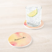 Rosa Gelbpfirsichfarbene Gefärbte Krawatte Getränkeuntersetzer (Seite)