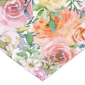 Rosa Gelbweiße Orange Rose Blume Muster Kurzer Tischläufer (Ecke)