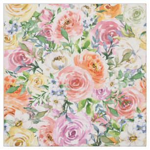 Rosa Gelbweiße Orange Rose Blume Muster Stoff