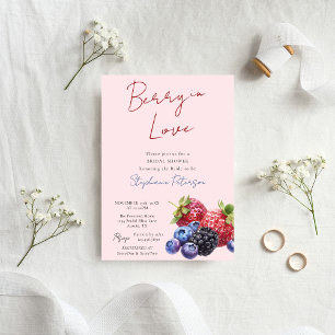 Rosa gemischte Beeren Berry In Love Brautparty Einladung