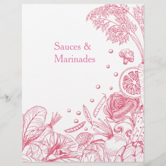 Rosa Gemüse, handgezogen (Vorderseite)