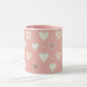 Rosa Gemustert Hearts Valentinstag Tasse (Zentrum)