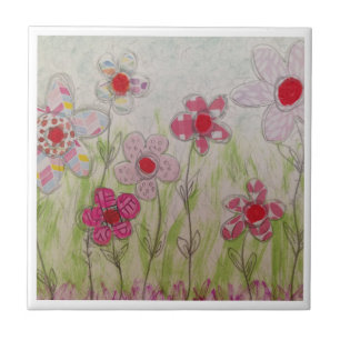 Rosa Gemusterte Blume Fliese