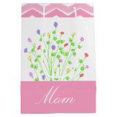 Rosa Gemusterte Geschenktasche für die Mama Mittlere Geschenktüte (Rückseite)