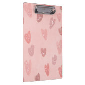Rosa Gemusterte Niedliche Herzen Klemmbrett (Rechts)