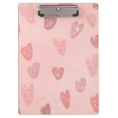 Rosa Gemusterte Niedliche Herzen Klemmbrett (Vorderseite)