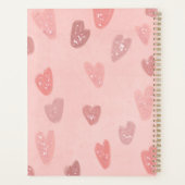 Rosa Gemusterte Niedliche Herzen Planer (Rückseite)