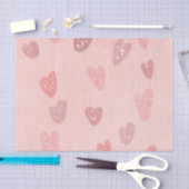 Rosa Gemusterte Niedliche Herzen Seidenpapier (Handwerk)