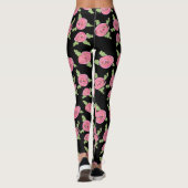 Rosa Gemusterte Rose Leggings (Rückseite)