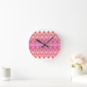 Rosa Gemusterte Wall-Uhr Runde Wanduhr (Zuhause)
