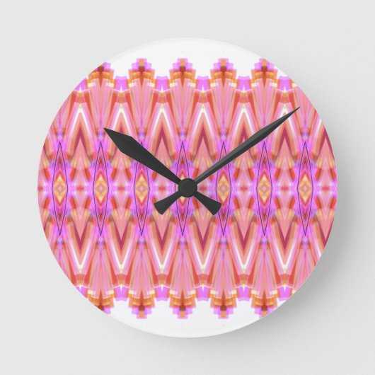 Rosa Gemusterte Wall-Uhr Runde Wanduhr (Vorderseite)