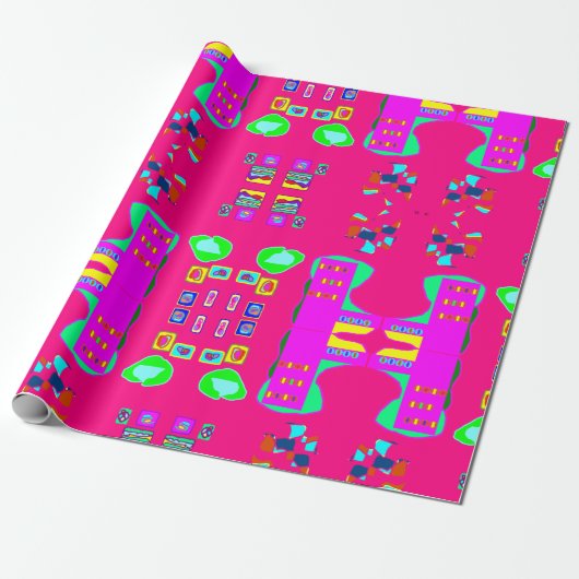 rosa, gemustertes Verpackungspapier Geschenkpapier (Ungerollt)