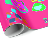 rosa, gemustertes Verpackungspapier Geschenkpapier (Rolleneckpunkt)
