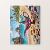 Rosa Genie-Lampe am Paradiesstrand Puzzle (Vertikal)