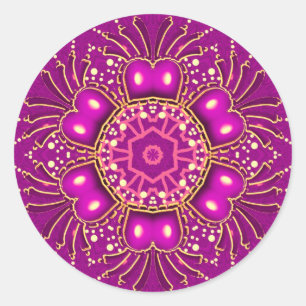 Rosa GeoBling-Aufkleber Runder Aufkleber