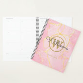 Rosa Geode-Achat-Gold-Monogramm 2023 Planer (Anzeige)
