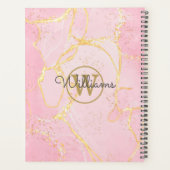 Rosa Geode-Achat-Gold-Monogramm 2023 Planer (Rückseite)