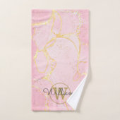 Rosa Geode-Achat-Gold-Monogramm Badhandtuch Set (Handtuch)