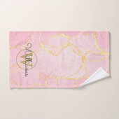 Rosa Geode-Achat-Gold-Monogramm Badhandtuch Set (Handtuch)