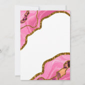 Rosa Geode Agate Gold Cross Taufe Christening Einladung (Rückseite)