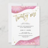 Rosa Geode und Imitat-Gold schauen | 21. Einladung (Vorderseite)