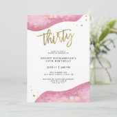 Rosa Geode und Imitat-Gold schauen | 30. Einladung (Stehend Vorderseite)