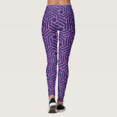 rosa Geometrie abstrakt mit lila Hintergrund Leggings (Rückseite)