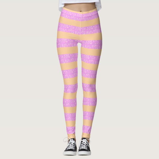 Rosa Geometrisch Leggings (Vorderseite)