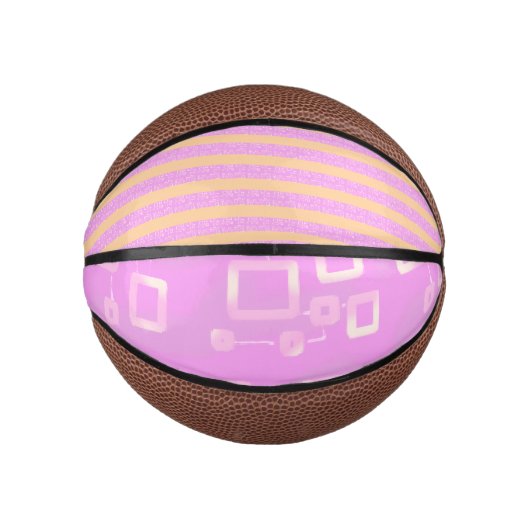 Rosa Geometrisch Mini Basketball (Vorderseite)