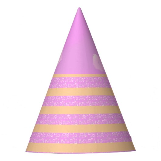 Rosa Geometrisch Partyhütchen (Vorderseite)