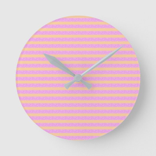 Rosa Geometrisch  Runde Wanduhr (Vorderseite)
