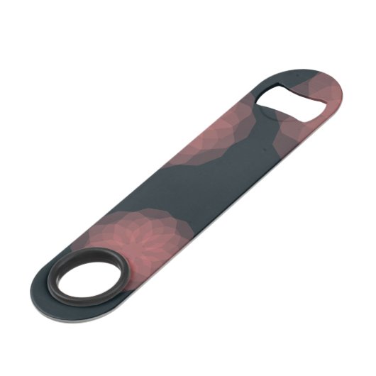 Rosa, geometrische, coole, trendige Blume Speed Flaschenöffner (Rückseite Schrägansicht)