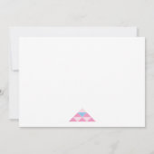 Rosa geometrische Dreiecke Hochzeitsfeier Einladung (Rückseite)