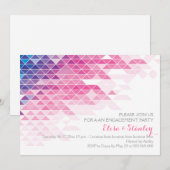 Rosa geometrische Dreiecke Hochzeitsfeier Einladung (Vorne/Hinten)