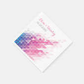 rosa geometrische Dreiecke moderne Hochzeit Serviette (Ecke)