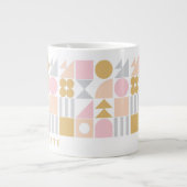 Rosa Geometrische Formen Monogram Name Custom Jumbo-Tasse (Vorderseite)